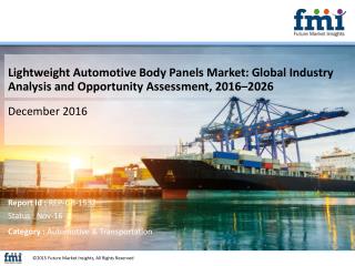 Lightweight Automotive Body Panels Market Will hit at a CAGR of 4.8% from 2016 to 2026