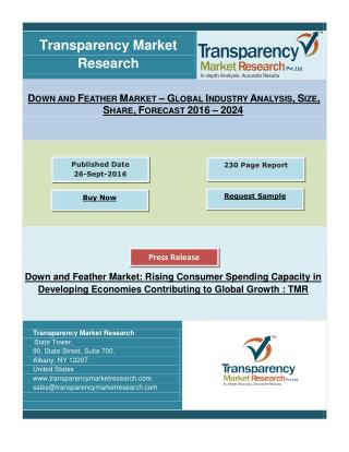 Down and Feather Market To be worth US$8.7 bn by 2024 | TMR