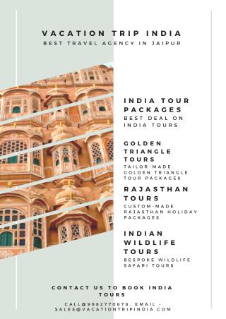Book India Tour packages online from Vacation Trip India
