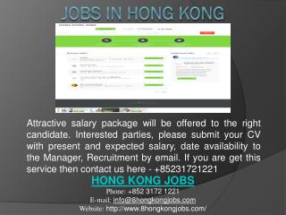 Jobs in Hong Kong