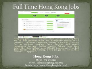 Full Time Hong Kong Jobs