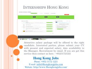 Internships Hong Kong