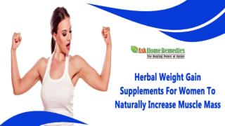 Herbal Weight Gain Supplements For Women To Naturally Increase Muscle Mass