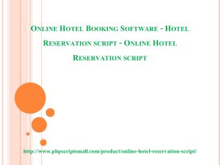 Online Hotel Booking Software - Hotel Reservation script