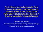 First efficacy and safety results from XELOX-1