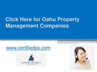 Click Here for Oahu Property Management Companies - www.certifiedps.com