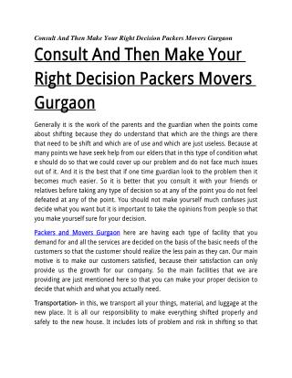 Packers And Movers Gurgaon | Get Free Quotes | Compare and Save