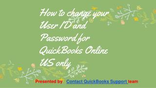 How to change your User ID and Password for QuickBooks Online (US only