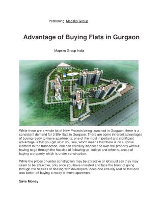 Advantage of buying flats in Gurgaon