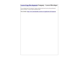 Laravel App Development Company - Laravel Developer