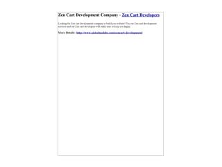 Zen Cart Development Company - Zen Cart Developers