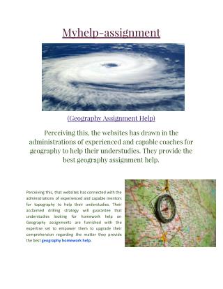 Geography Assignment Help