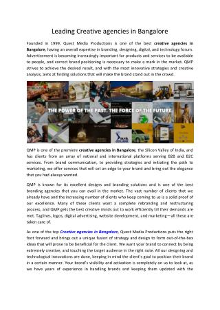 Creative agencies in Bangalore