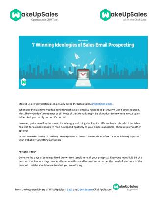 7 Winning Ideologies of Sales Email Prospecting