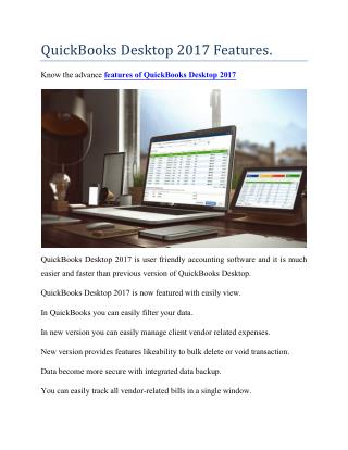 QuickBooks Desktop 2017 Features.