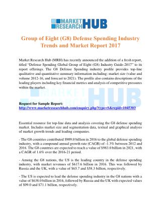 Group of Eight (G8) Defense Spending Industry Trends and Market Report 2017