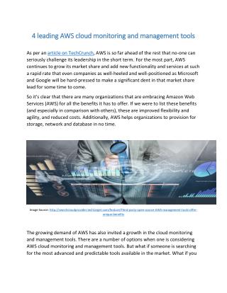 4 leading AWS cloud monitoring and management tools
