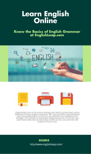 Learn English Online - Determine the Basics of English Grammar