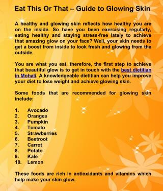 Eat This Or That – Guide to Glowing Skin