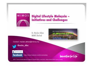 Digital Lifestyle Malaysia - Initiatives and Challenges