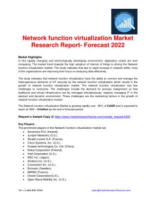 Network function virtualization Market Research Report- Forecast 2022