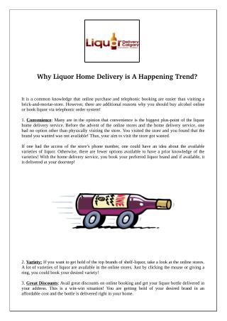 Why Liquor Home Delivery is A Happening Trend?