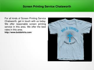 Screen Printing Service Chatsworth