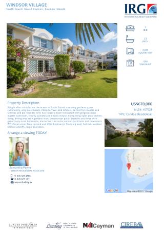 WINDSOR VILLAGE - Cayman condos for sale | MLS#: 407028