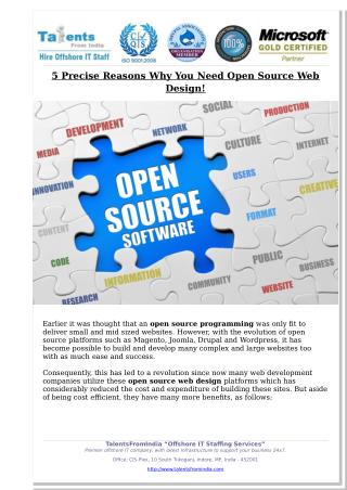 5 Precise Reasons Why You Need Open Source Web Design!