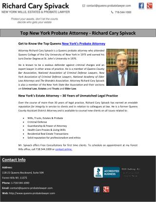 Top New York Probate Attorney - Richard Cary Spivack