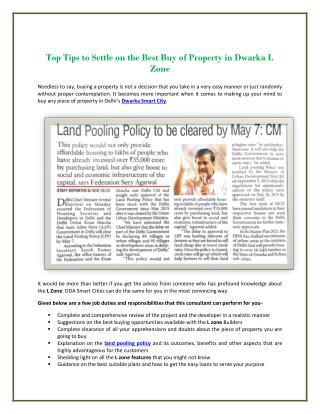 Top Tips to Settle on the Best Buy of Property in Dwarka L Zone
