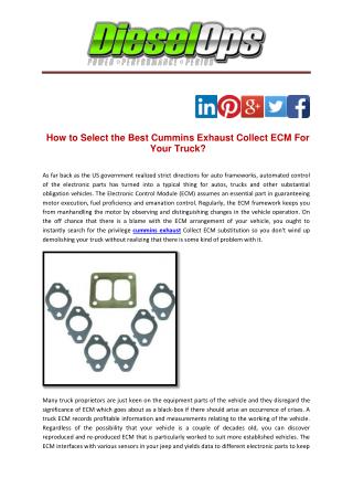 How to Select the Best Cummins Exhaust Collect ECM For Your Truck?