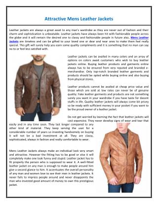 Attractive Mens Leather Jackets
