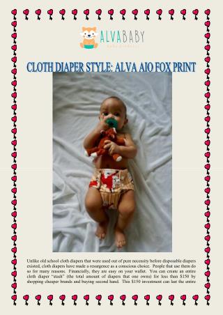 CLOTH DIAPER STYLE: ALVA AIO FOX PRINT