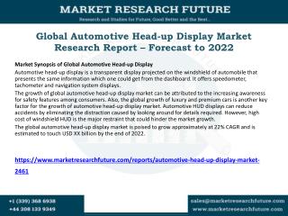 Global Automotive Head-up Display Market Research Report – Forecast to 2022