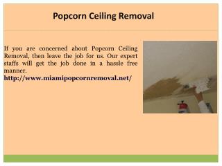 Popcorn Ceiling Removal