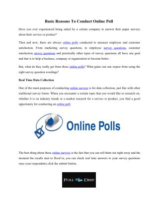 Reliable Online Poll creation service | PollDeep