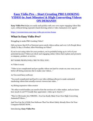 Easy Vidio Pro review demo-- Easy Vidio Pro FREE bonus