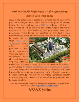 Experience more in life at WTC Quad Residences
