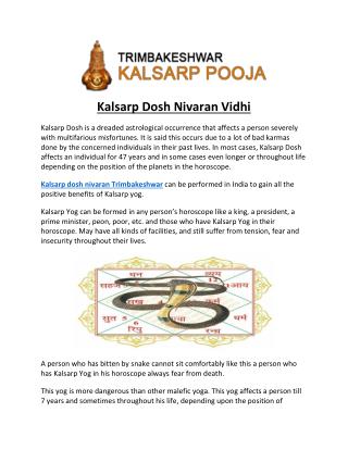 Kalsarp Dosh Nivaran Vidhi