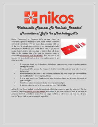 Undeniable Reasons To Include Branded Promotional Gifts In Marketing Mix