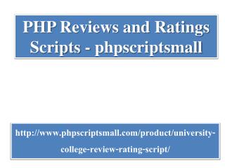 PHP Reviews and Ratings Scripts - phpscriptsmall