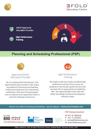 PSP Flyer Dubai - Planning & Scheduling Professional