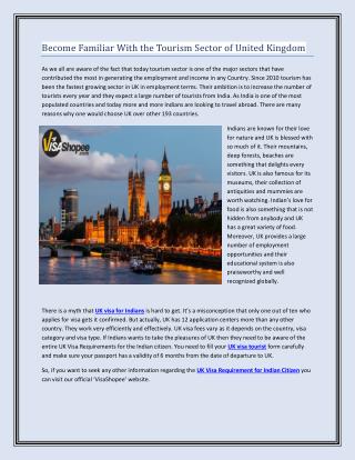 Become Familiar With the Tourism Sector of United Kingdom