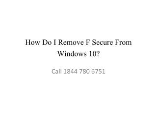 How do i remove f secure from windows 10?