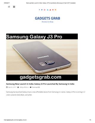 Galaxy J3 Pro launched by Samsung in India