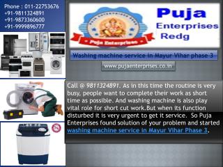 Washing machine service in Mayur Vihar phase 3