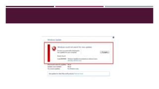 Error Code 8007000E: System update updates microsoft windows