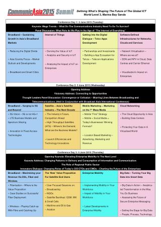 CommunicAsia2015 Summit Programme (Updated)