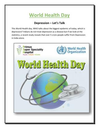 World Health Day "Depression – Let’s Talk"